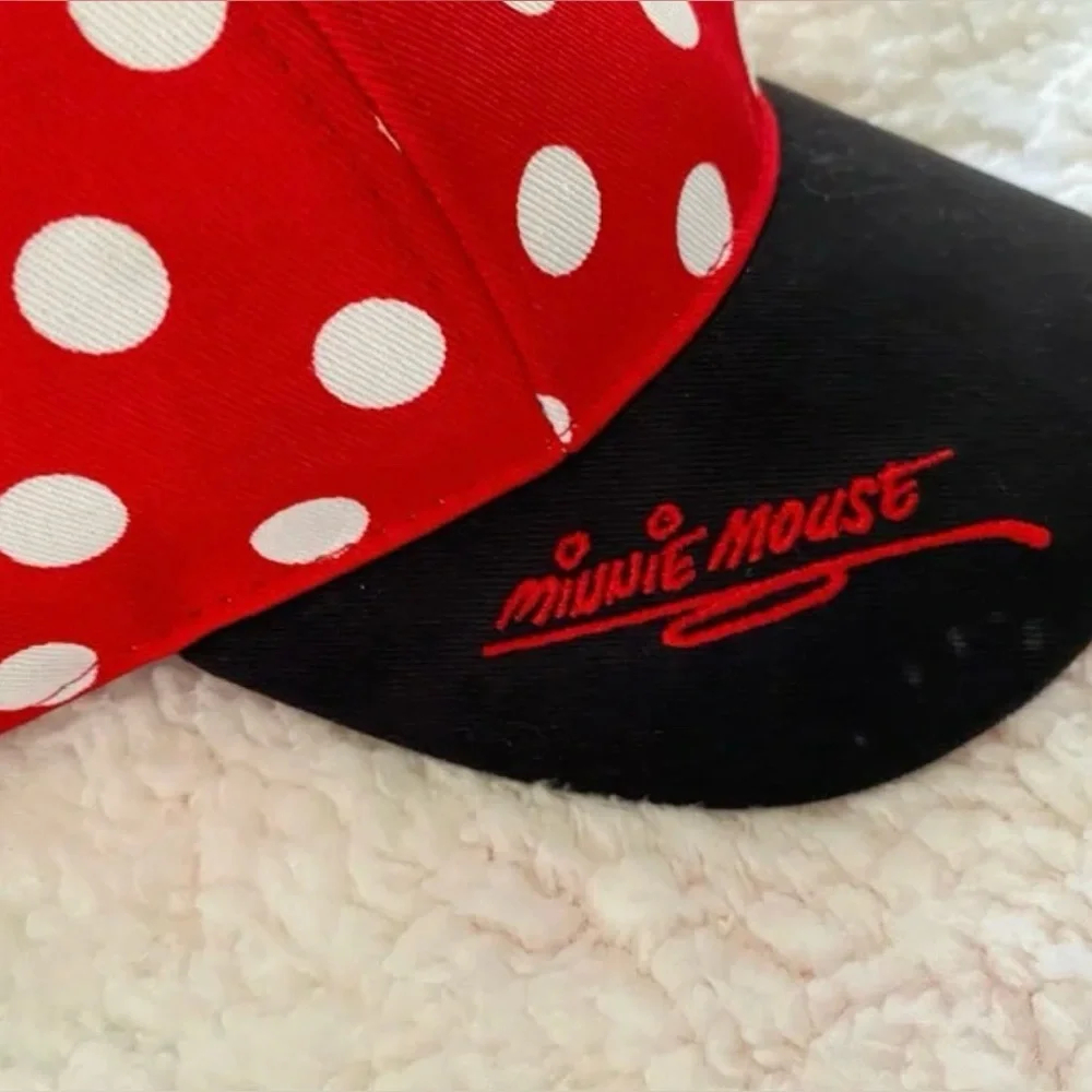 Disney Parks Minnie Mouse Ears Red & White Polka Dot Adjustable Girls Cap 🌹HP🌹